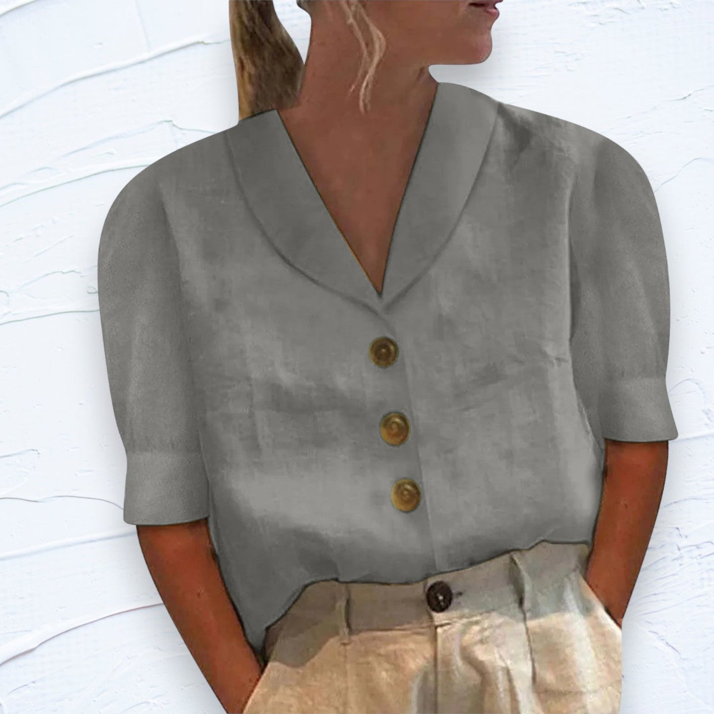Levoire | Blouse Estivale Fluide Avec Coupe Moderne Gris
