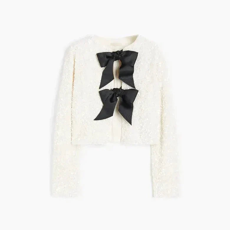 Levoire | Veste De Mode Scintillante Au Design Élégant Blanc