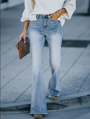 Levoire | Jeans Pour Femmes, Nouveau Jeans À Taille Haute Aminci Micro Évasé Tendance Pour Femmes