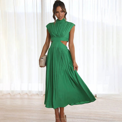 Levoire | Robe Midi Plissée Pour Femmes Vert