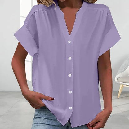 Levoire | Rento V-Cut Top À Col En V À Manches Courtes Lilas