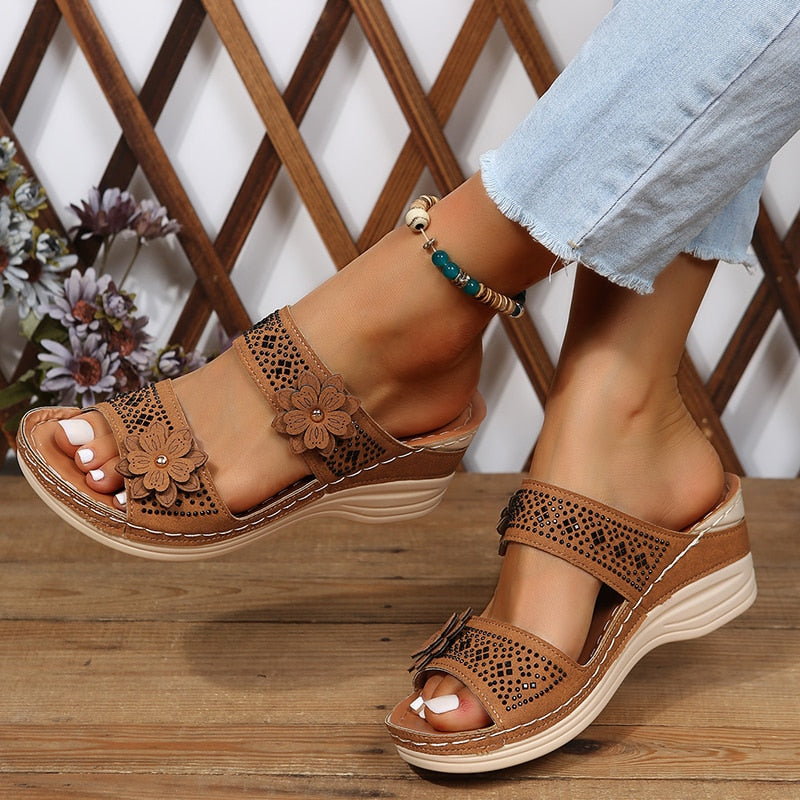 Levoire | Sandales Femme Avec Cadre Fleuri