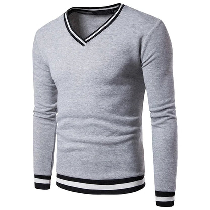 Levoire | Pull En Tricot Décontracté Avec Décolleté En V Pour Hommes Gris clair