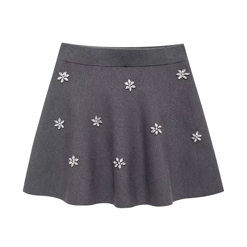Levoire | Robe Courte Avec Tricot Et Strass