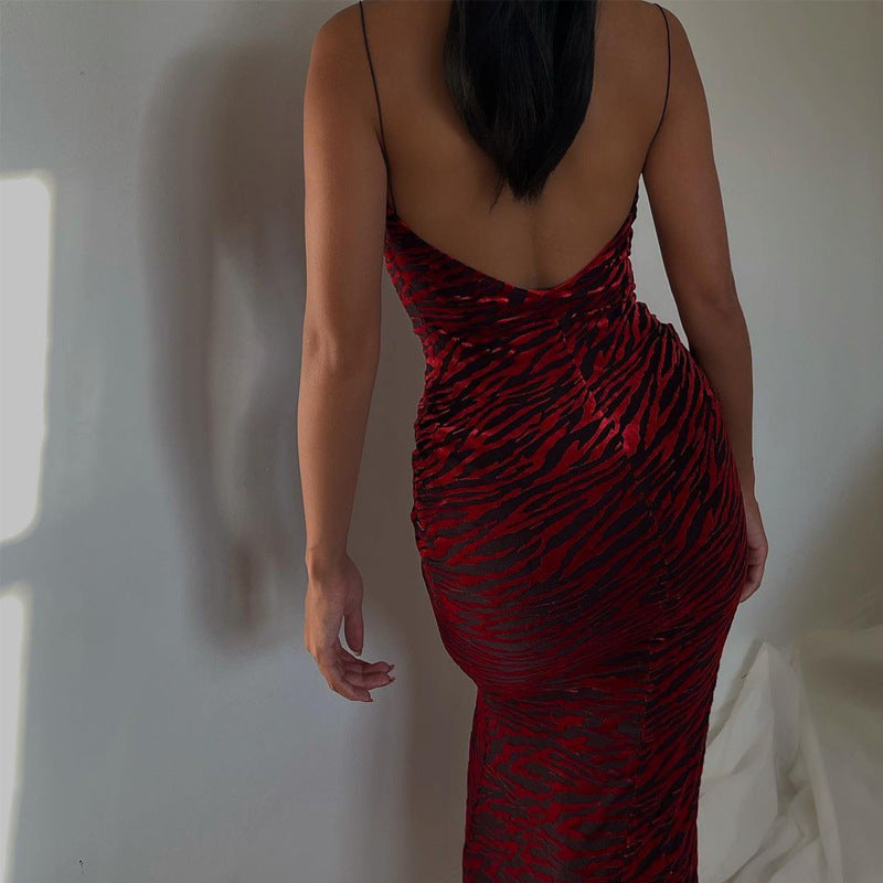 Levoire | Robe Maxi En Maille Zebra