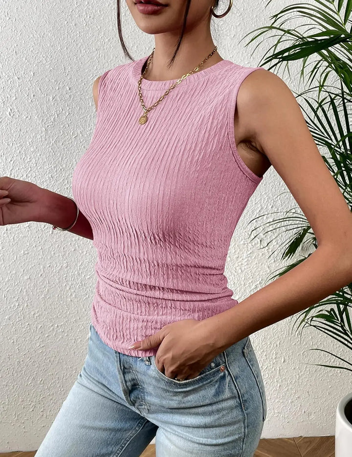 Levoire | Top Pour Femmes Avec Encolure Haute Rose clair