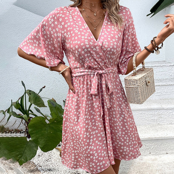 Levoire | Robe Mini Fleurs Flatteuse Et Legère Rose Femmes