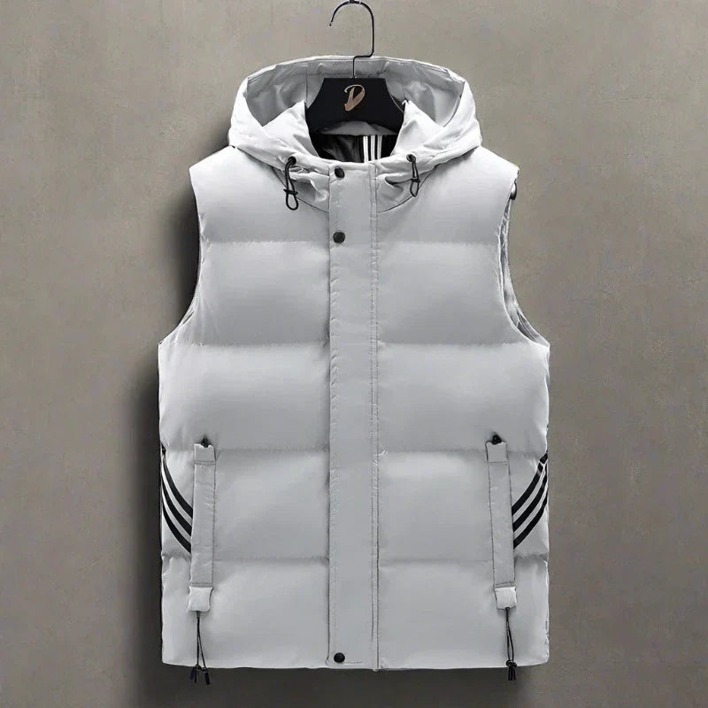 Levoire | Veste De Sport Pour Hommes Matelassée Avec Capuche Gris
