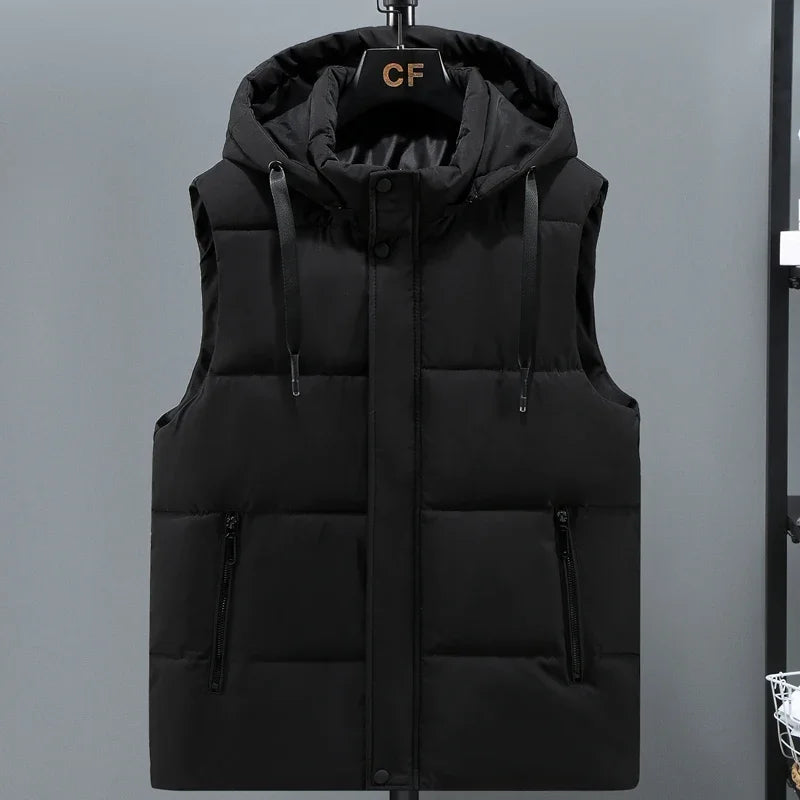 Levoire | Gilet Pour Hommes Premium Matelassé Avec Capuche Noir