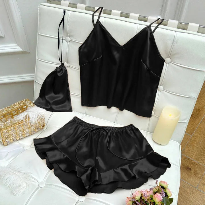 Levoire | Deux Pièces Pyjama Satin Noir