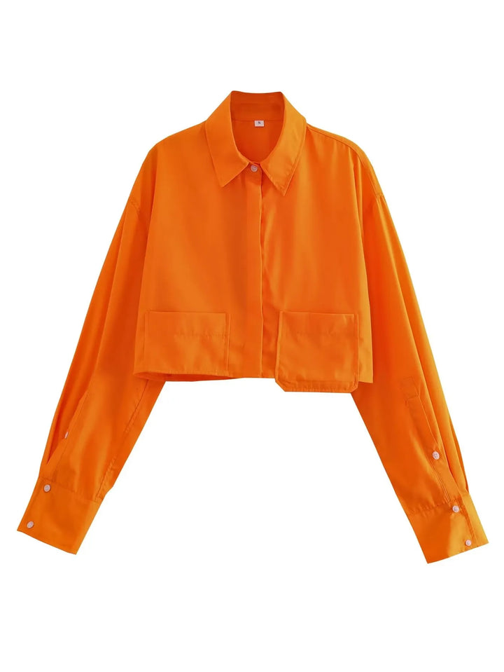 Levoire | Chemisier Court Grande Taille Orange