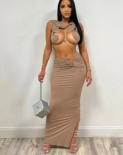 Levoire | Dyi Ujevn Micro Crop + Long Jupe Set