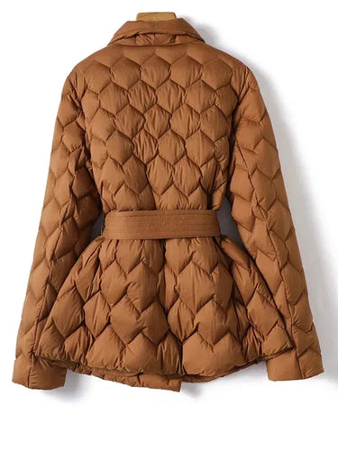 Levoire | Manteau En Duvet Élégant Avec Ceinture