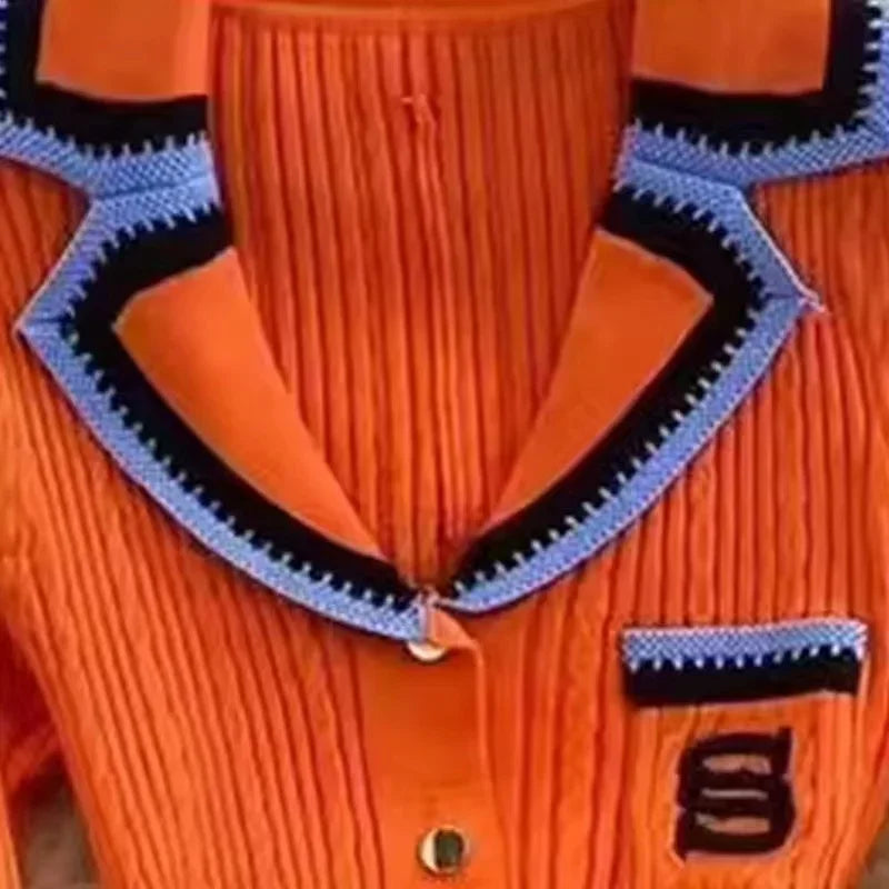 Levoire | Élégante Robe Maxi Tricotée Slim Orange