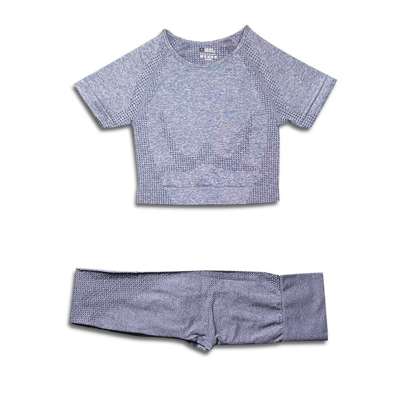 Levoire | Ensemble De Sport Complet Avec T-Shirt Et Leggings Gris