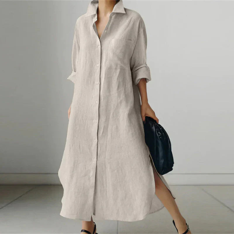 Levoire | Robe Chemise Légère Et Tendance Beige