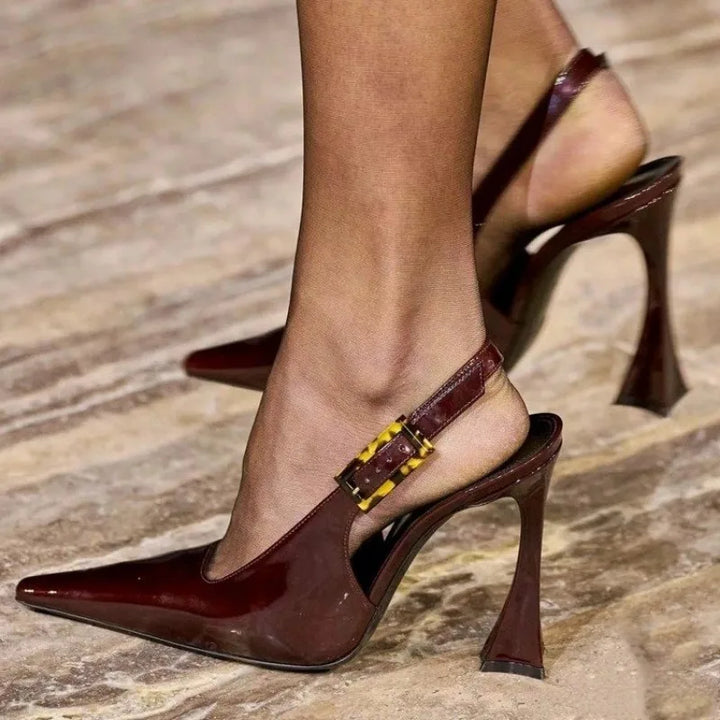 Levoire | Chaussures En Cuir Sexy Et Élégantes Avec Des Talons Audacieux Vin rouge