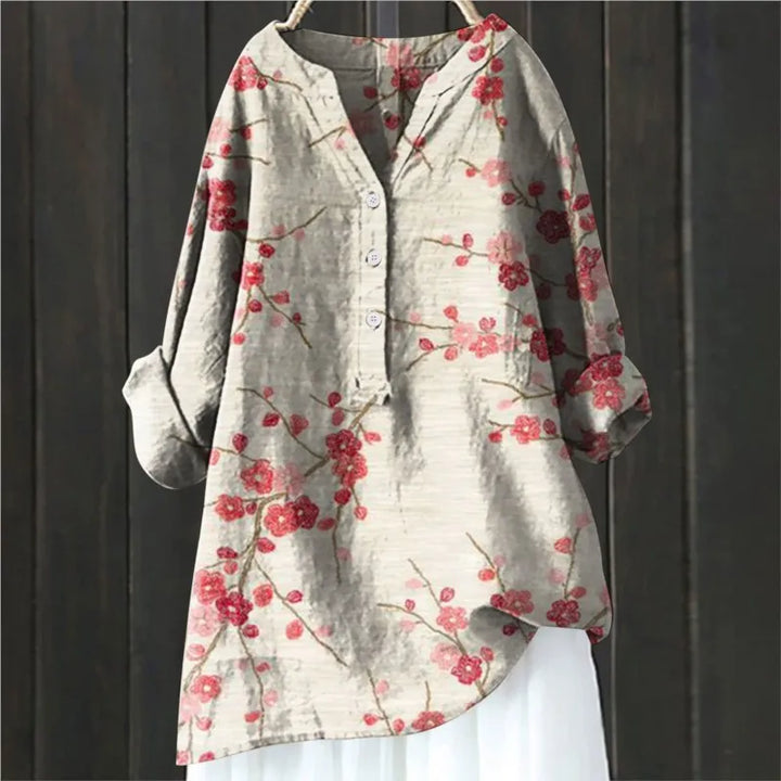 Levoire | T-shirt décontracté à motifs floraux Fleur rouge
