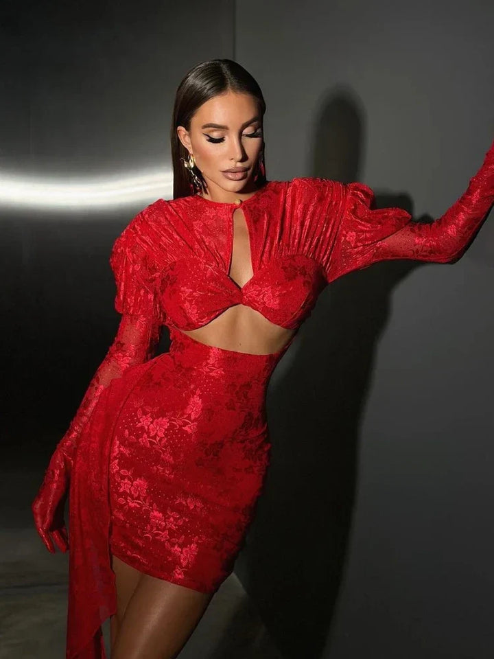 Levoire | Nouvelle Robe Mini Sexy Avec Des Gants Longs