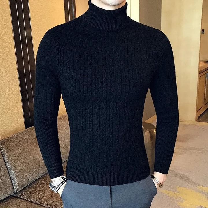 Levoire | Pull À Col Roulé Chaud Et Moderne Noir