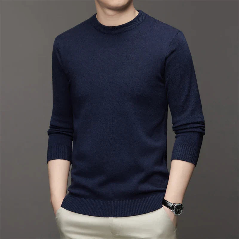 Levoire | Pull Décontracté Et Stylé Pour Hommes Avec Col Rond Bleu foncé