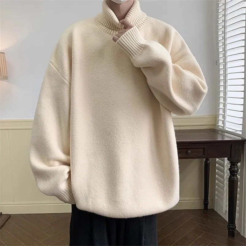 Levoire | Pull À Col Roulé Grande Taille Pour Hommes Beige
