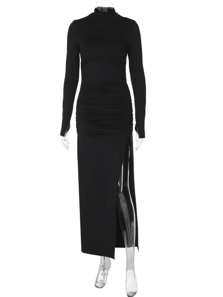 Levoire | Maxi-Kleid Avec Rollkragen Et Beinschlitz