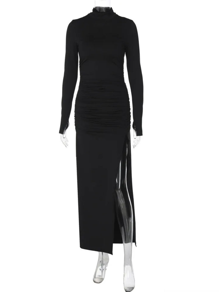 Levoire | Maxi-Kleid Avec Rollkragen Et Beinschlitz