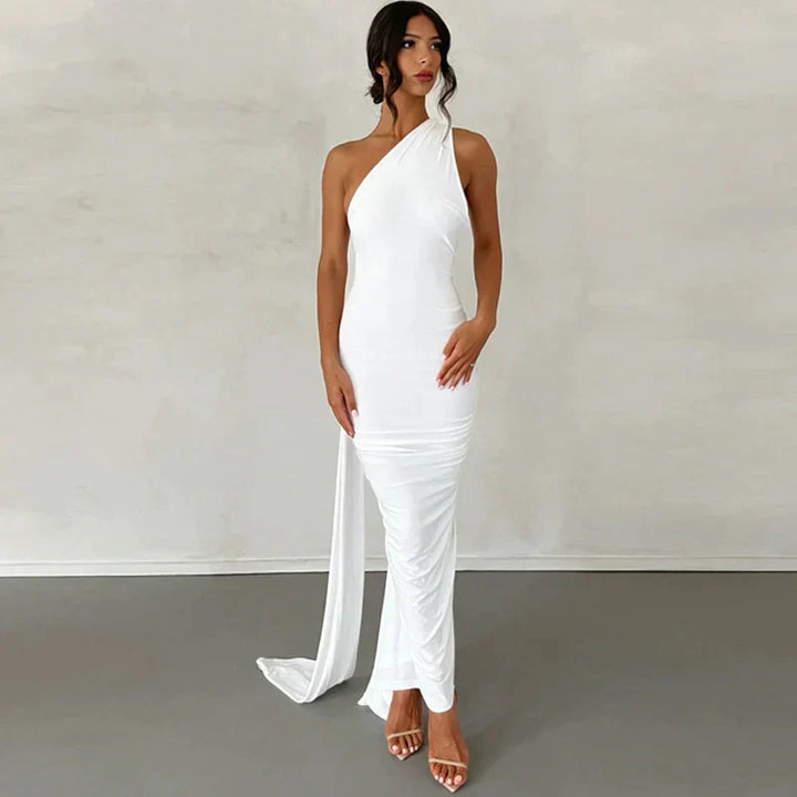 Levoire | Robe Maxi À Épaule Décalée Blanc