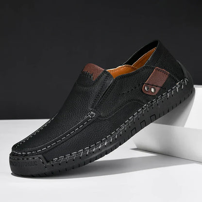 Levoire | Chaussons Cuir Souple Homme Noir