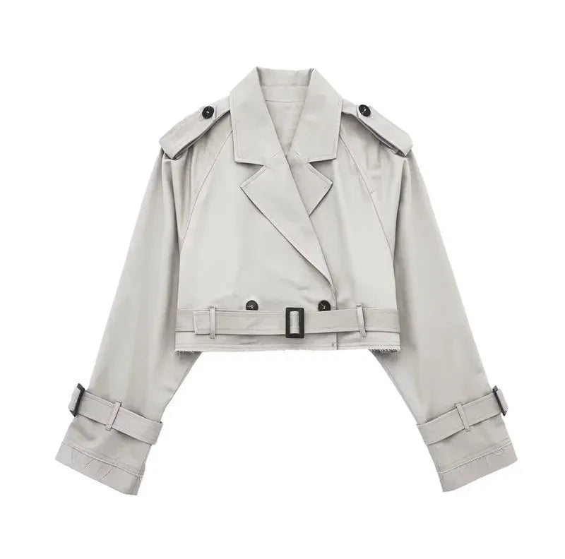 Levoire | Trench-Coat Élégant Avec Bretelles Gris