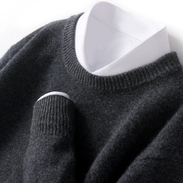 Levoire | Pull Homme Avec Un Design De Col Double Contemporain, Idéal Pour Les Occasions Décontractées Et Formelles Gris Foncé