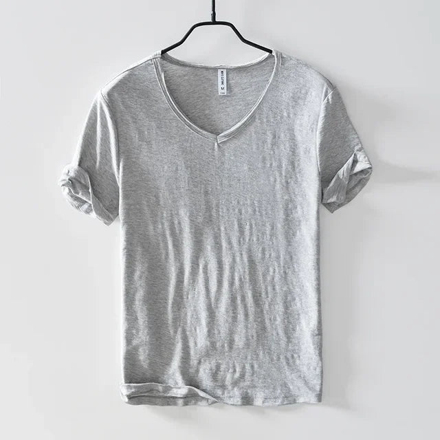 Levoire | T-Shirt Col V Intemporel Hommes Gris