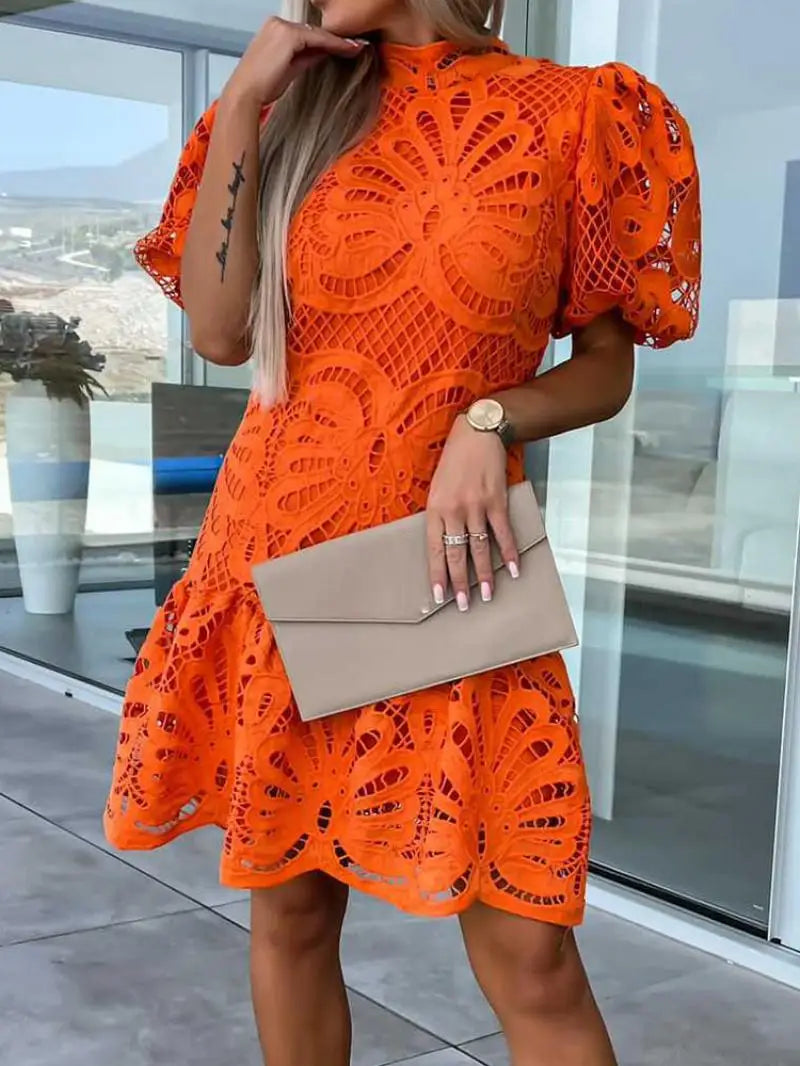 Levoire | Robe Mini Brodée Orange