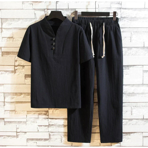 Levoire | Ensemble T-Shirt Coton Lin Et Pantalon Homme