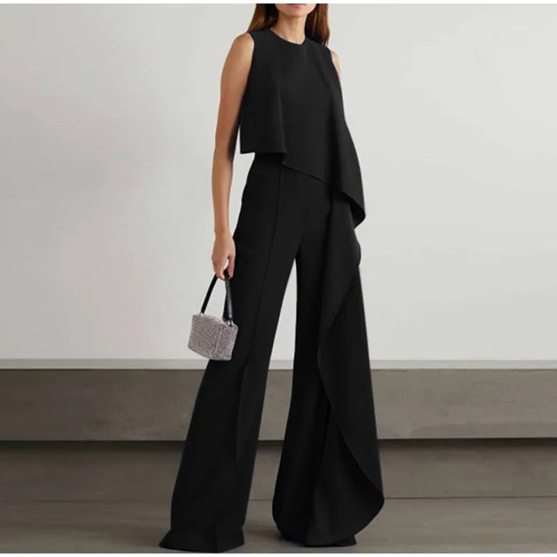 Levoire | Ensemble Sans Manches Pantalon Ample Femme Noir