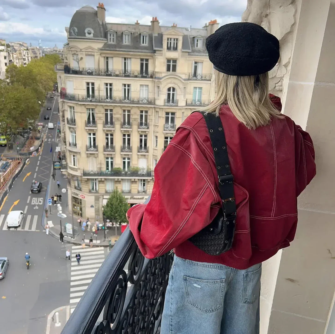 Levoire | Veste En Cuir Oversize Au Flair Urbain