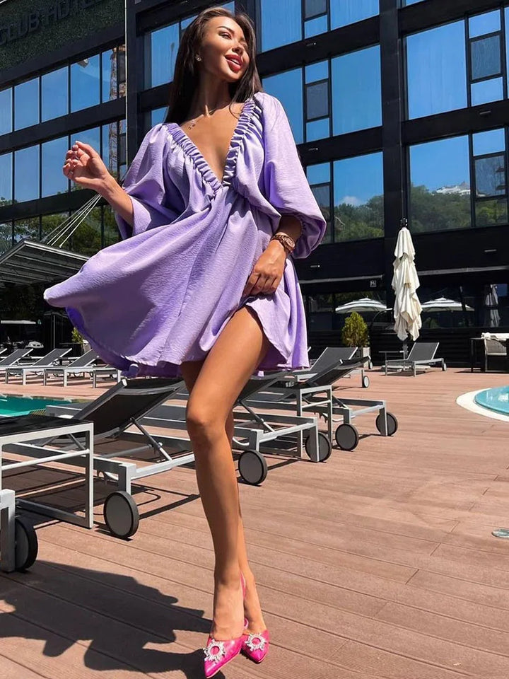 Levoire | Été Robe À Manches Longues Lavande