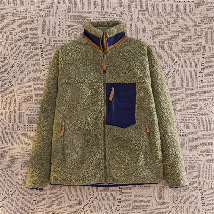 Levoire | Sweat À Capuche Fleece Confortable Avec Zip Pour Hommes Vert