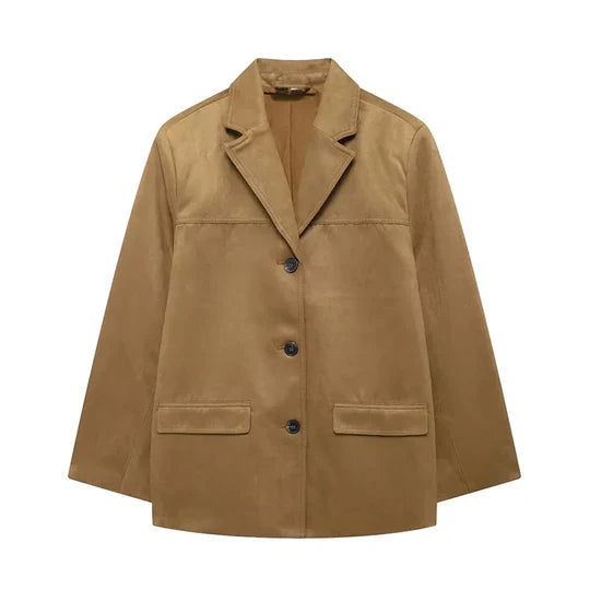 Levoire | Veste Femme Rétro Marron Jaune