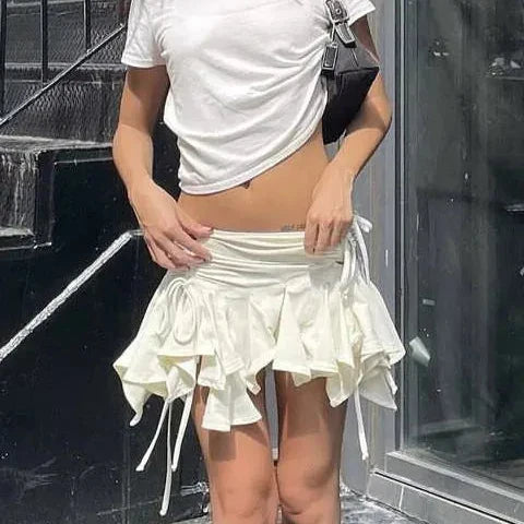 Levoire | Volant Asymétrique En Ruffles Jupe Mini