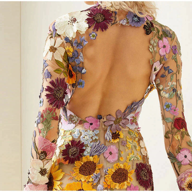 Levoire | Robe mini brodée avec imprimé floral