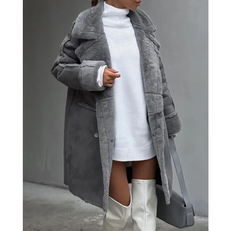 Levoire | Manteau D'Hiver Avec Polaire Et Fausse Fourrure Gris