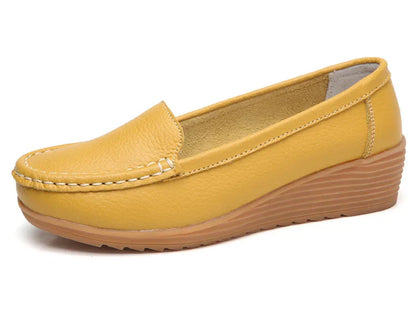 Levoire | Loafers Cuir Souple Pour Femmes Jaune