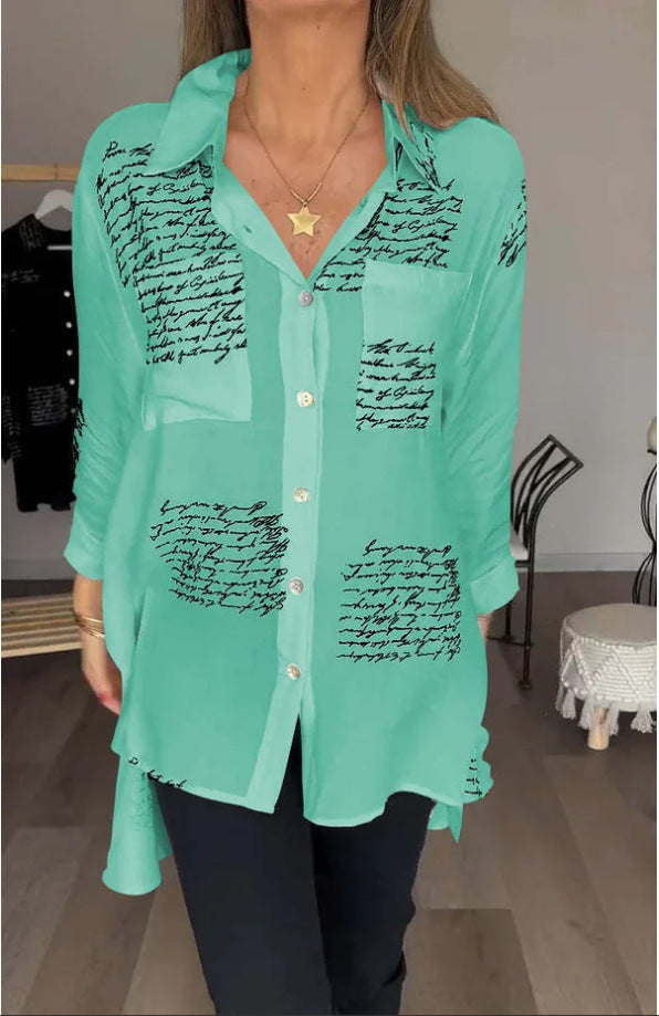Levoire | Chemise Tendance Avec Détail Fente Vert