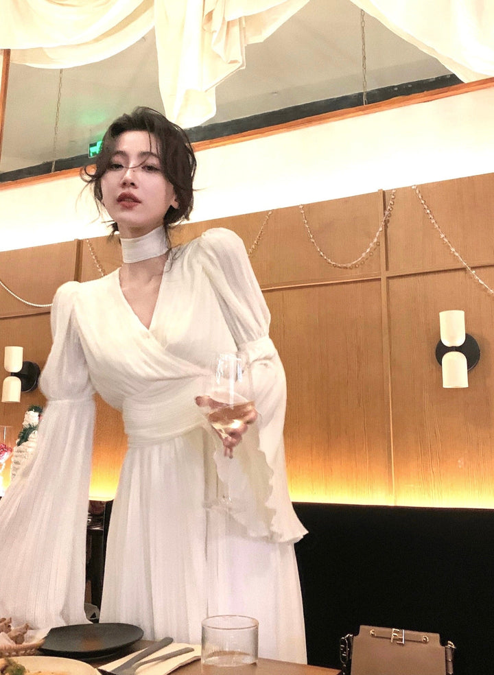 Levoire | Robe Maxi Plissée Vintage Sans Manches