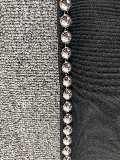 Levoire | Noir O-Top Découpe Perle Décoré Robe Longue