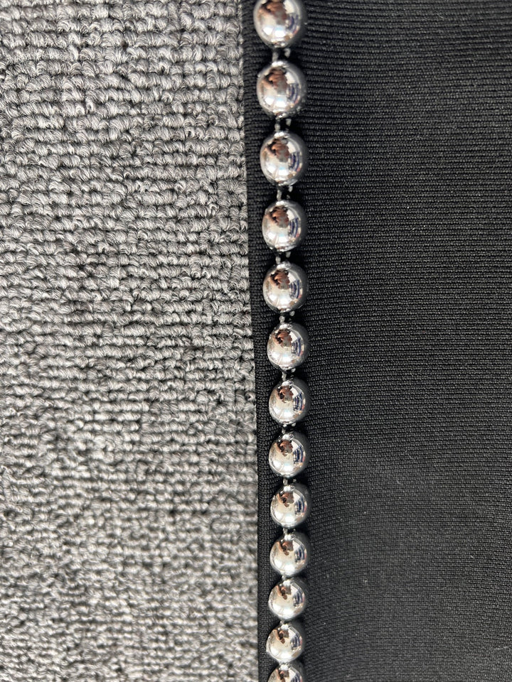 Levoire | Noir O-Top Découpe Perle Décoré Robe Longue