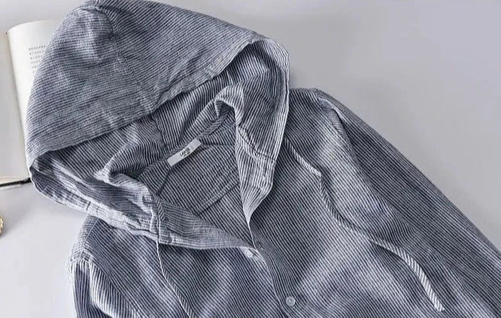 Levoire | Chemise En Lin Décontractée Avec Capuche Légère Et Respirante