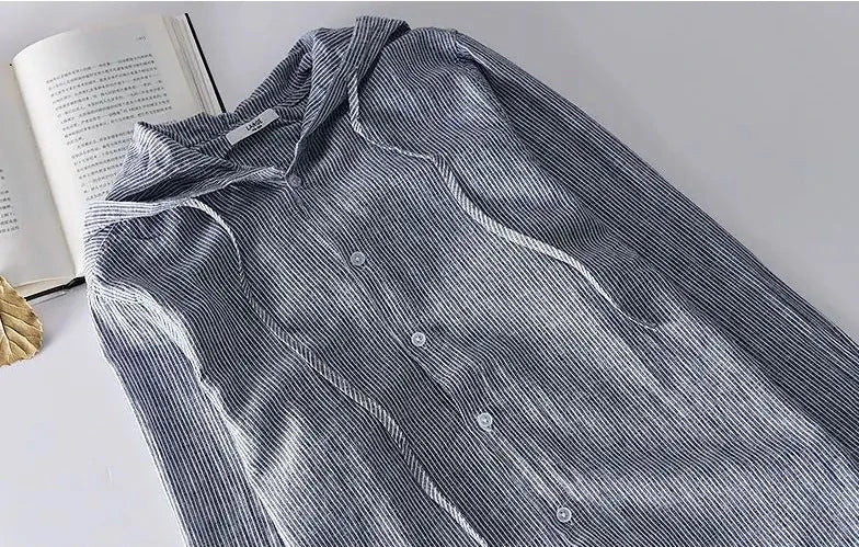 Levoire | Chemise En Lin Décontractée Avec Capuche Légère Et Respirante